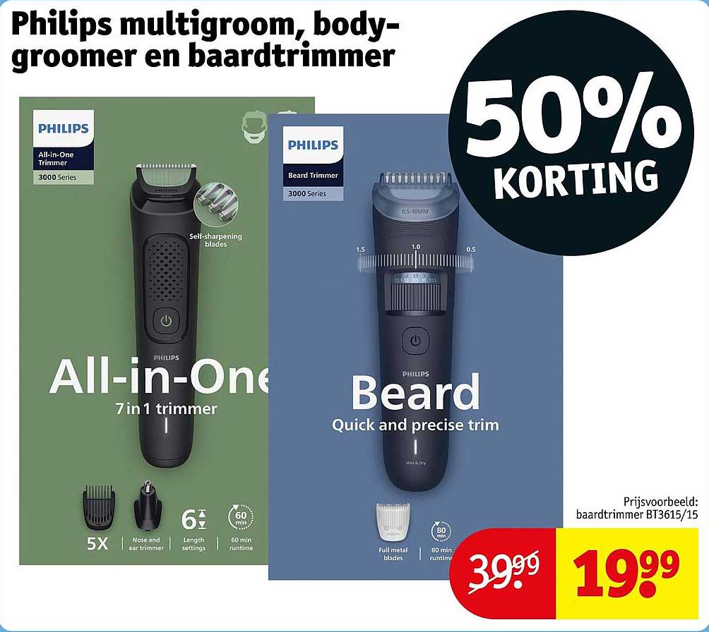 Philips multigroom, body-groomer en baardtrimmer 50% KORTING
