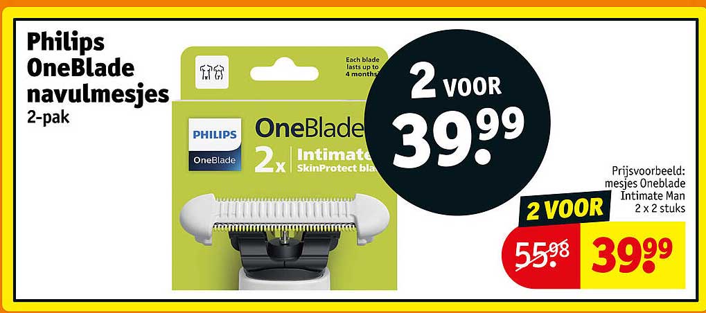 Philips OneBlade navulmesjes 2-pak
