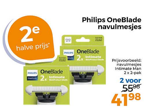 Philips OneBlade navulmesjes 2e halve prijs