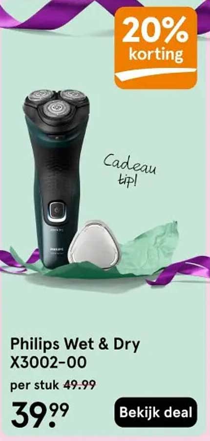 Philips Wet & Dry X3002-00 20% korting