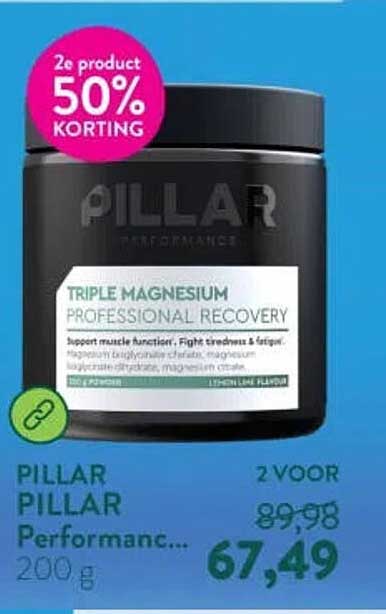 PILLAR Performance... 2e product 50% KORTING