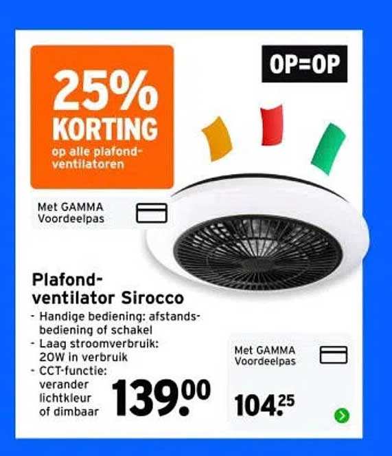 Plafond-ventilator Sirocco