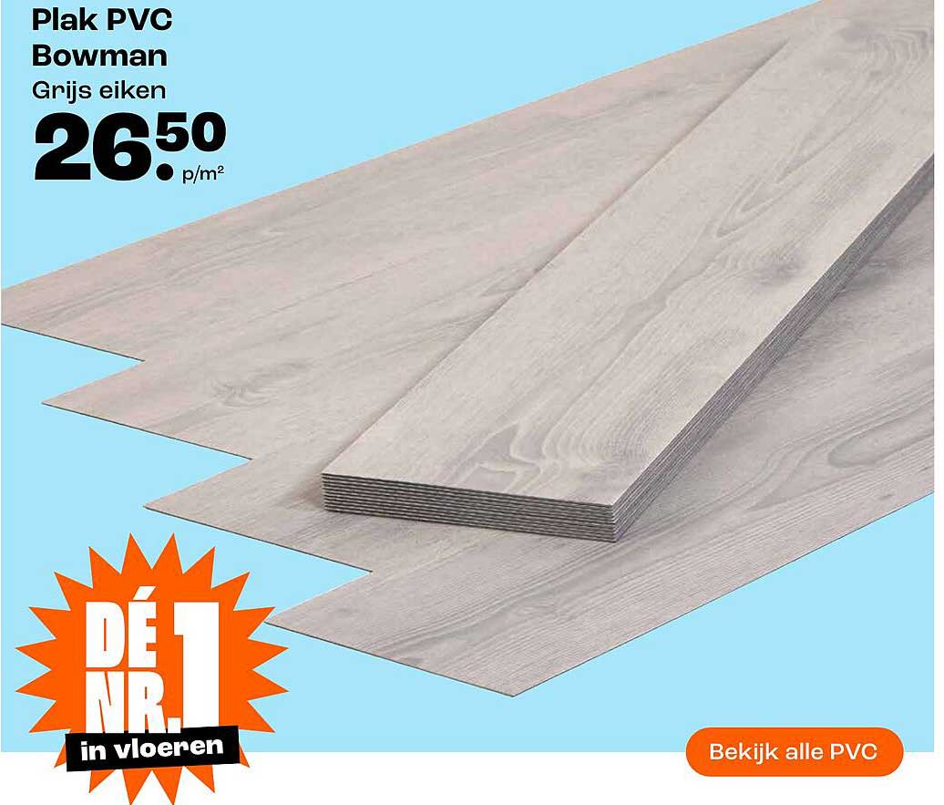 Plak PVC Bowman Grijs eiken DÉ NR. 1 in vloeren