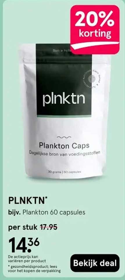 PLNKTN* bijv. Plankton 60 capsules