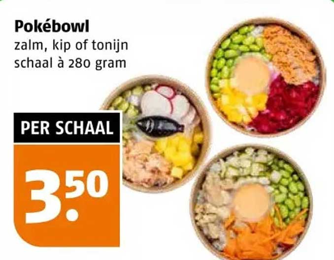 Pokébowl zalm, kip of tonijn schaal à 280 gram