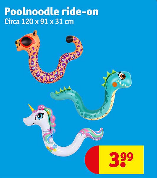 Poolnoodle ride-on Circa 120 x 91 x 31 cm