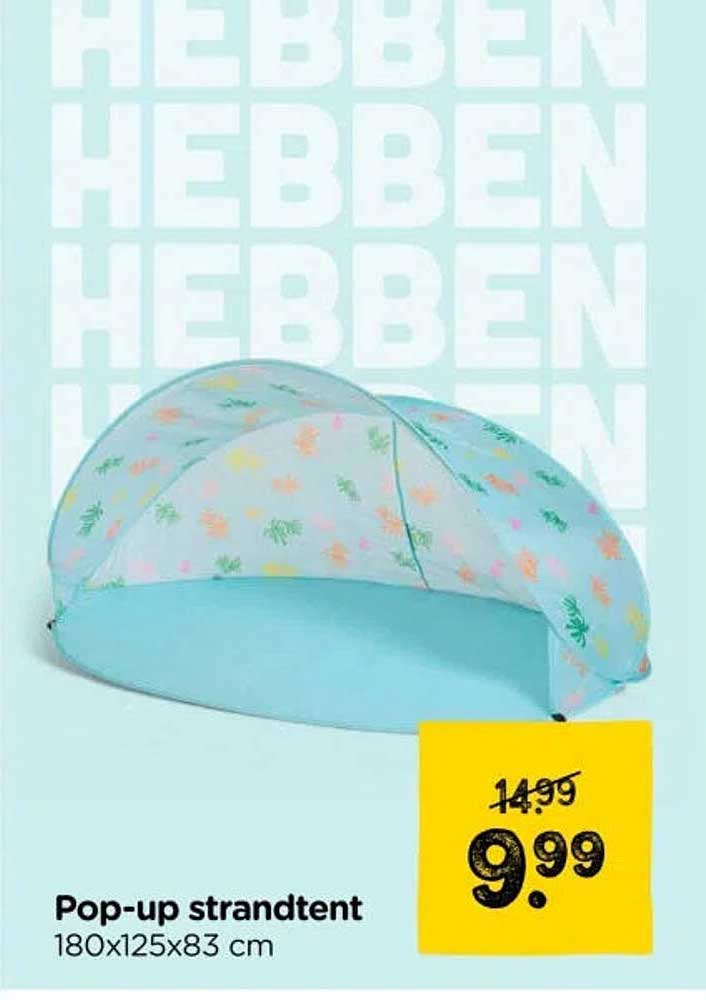 Pop-up strandtent 180x125x83 cm