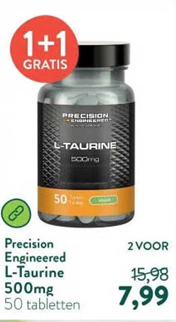 Precision Engineered L-Taurine 500mg 50 tabletten 1+1 gratis