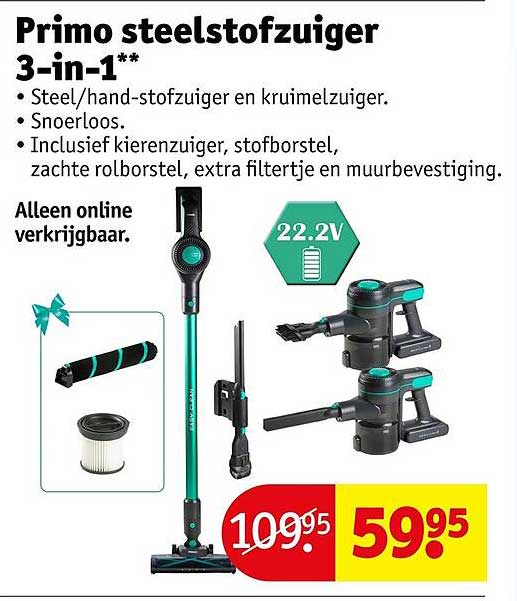 Primo steelstofzuiger 3-in-1**