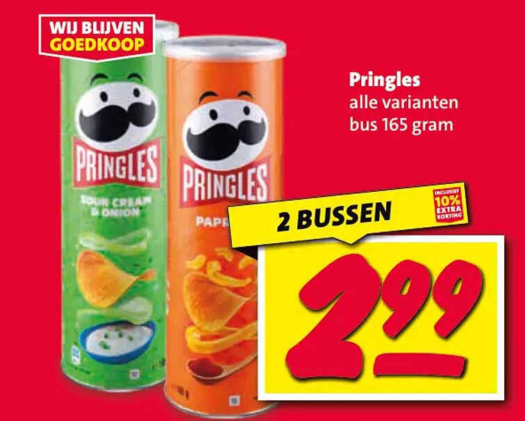 Pringles alle varianten bus 165 gram 2 Bussen