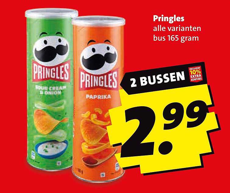 Pringles alle varianten bus 165 gram 2 bussen
