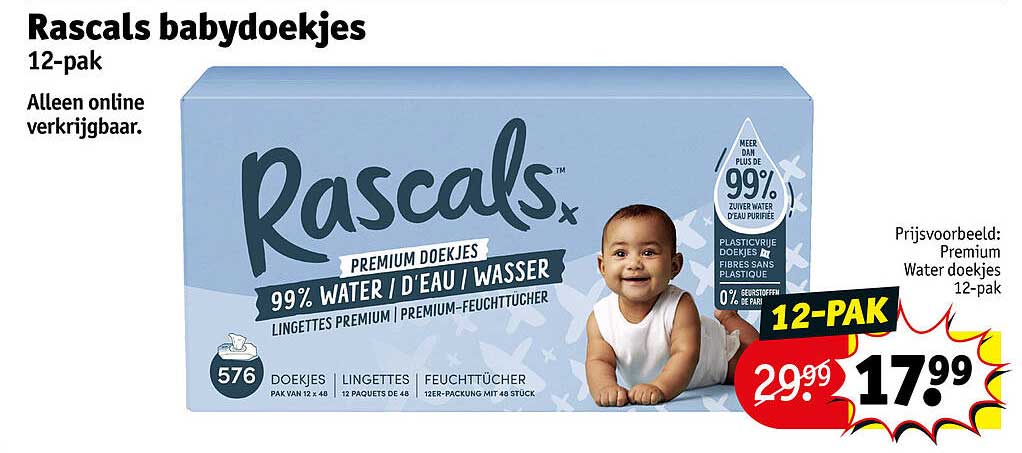 Rascals babydoekjes 12-pak