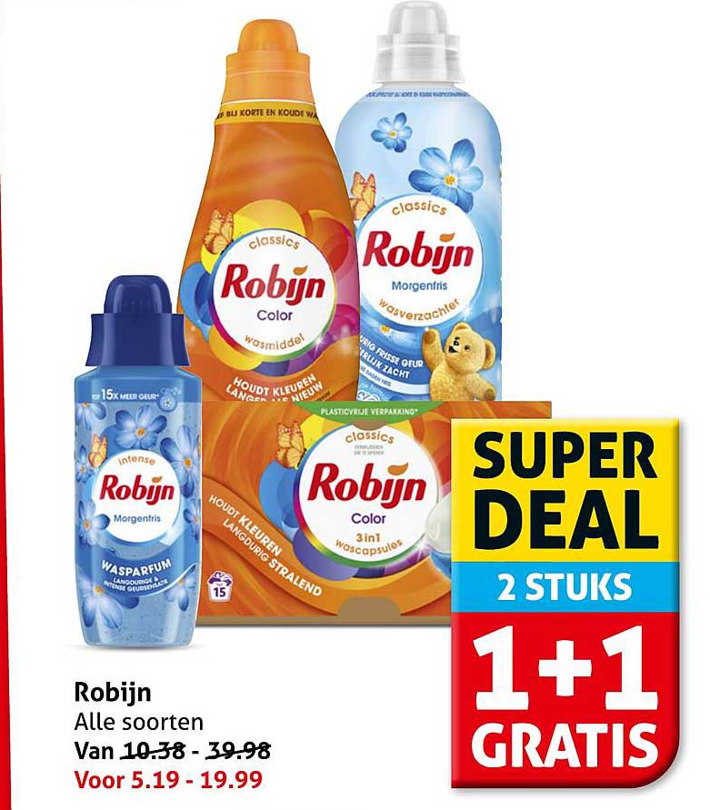 Robijn Alle soorten 1+1 gratis