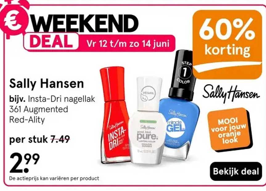 Sally Hansen bijv. Insta-Dri nagellak 361 Augmented Red-Ality 60% korting