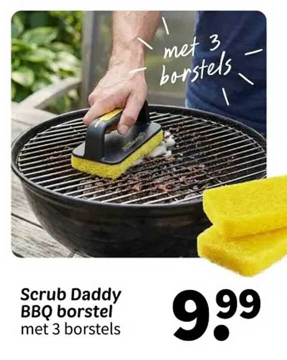Scrub Daddy BBQ borstel met 3 borstels