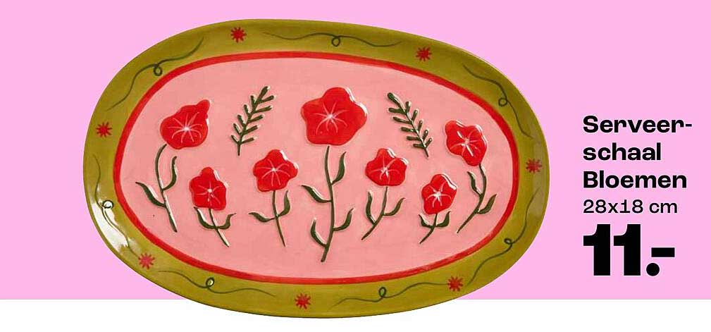 Serveerschaal Bloemen 28x18 cm