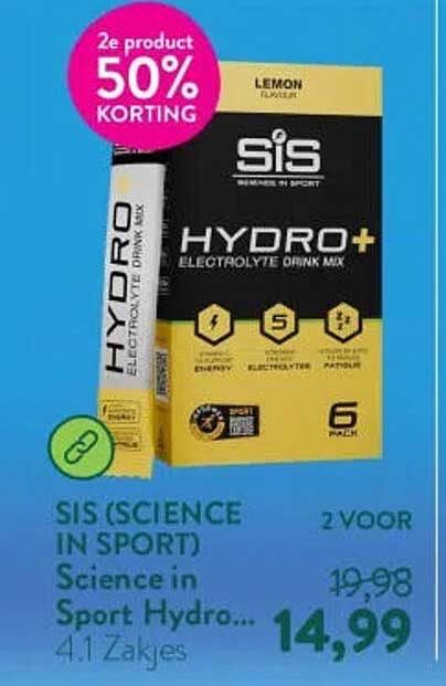 SIS (SCIENCE IN SPORT) Science in Sport Hydro... 4.1 Zakjes 2 voor 50% korting