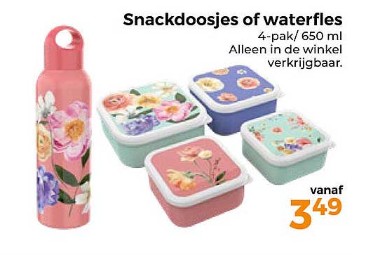 Snackdoosjes of waterfles