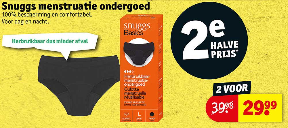 Snuggs menstruatie ondergoed 2e halve prijs