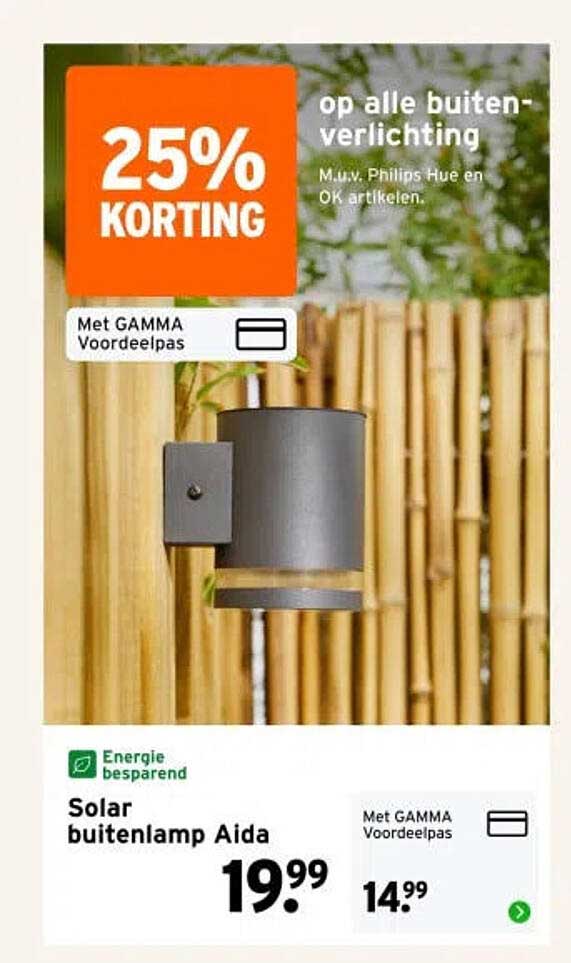 Solar buitenlamp Aida 25% korting