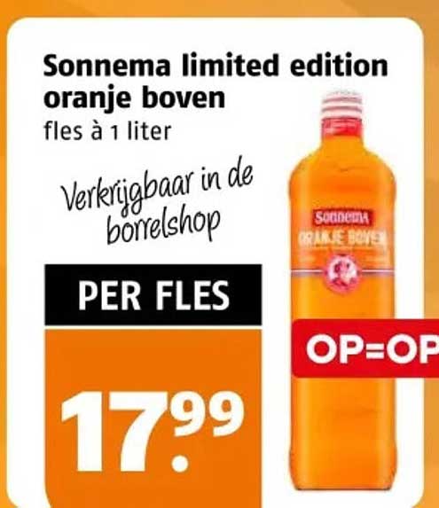 Sonnema limited edition oranje boven fles à 1 liter