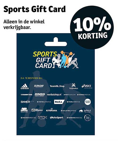 Sports Gift Card 10% korting