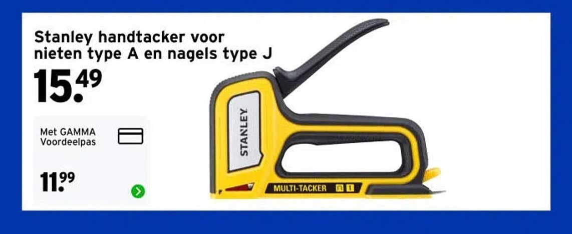 Stanley handtacker voor nieten type A en nagels type J