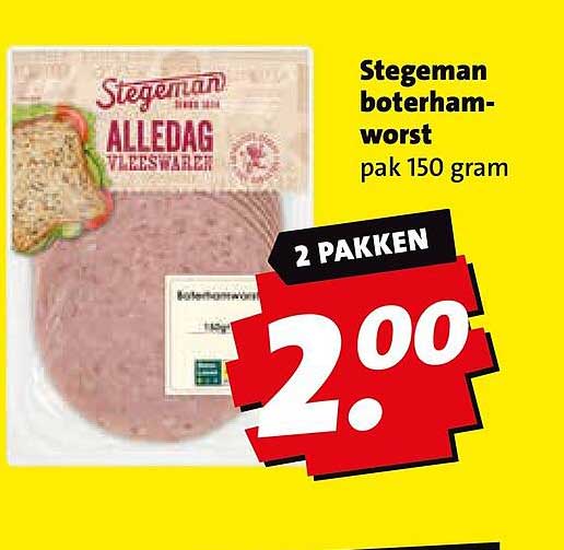 Stegeman boterhamworst pak 150 gram 2 pakken