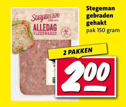 Stegeman gebraden gehakt pak 150 gram 2 pakken