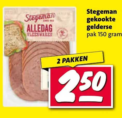 Stegeman gekookte gelders verpakt 150 gram 2 pakken