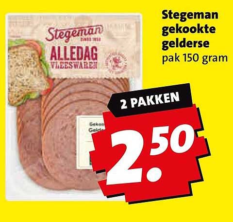 Stegeman gekookte Gelderse pak 150 gram 2 pakken