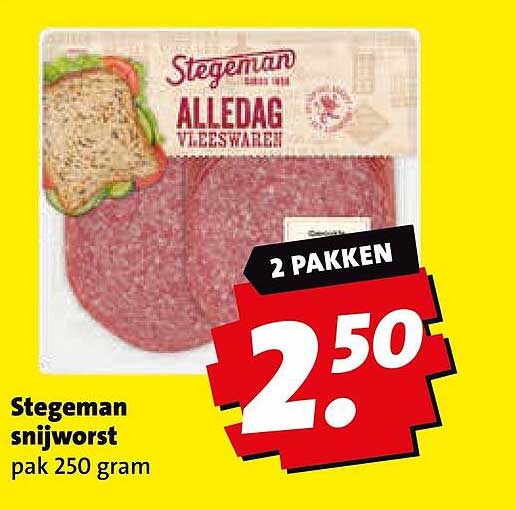 Stegeman snijworst 2 pakken