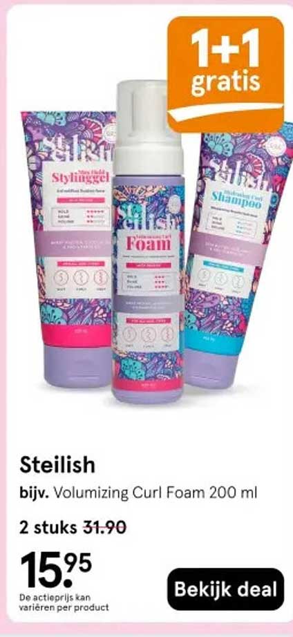 Steilish bijv. Volumizing Curl Foam 200 ml 1+1 gratis