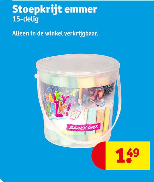 Stoepkrijt emmer 15-delig