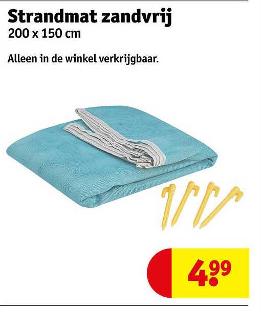 Strandmat zandvrij 200 x 150 cm