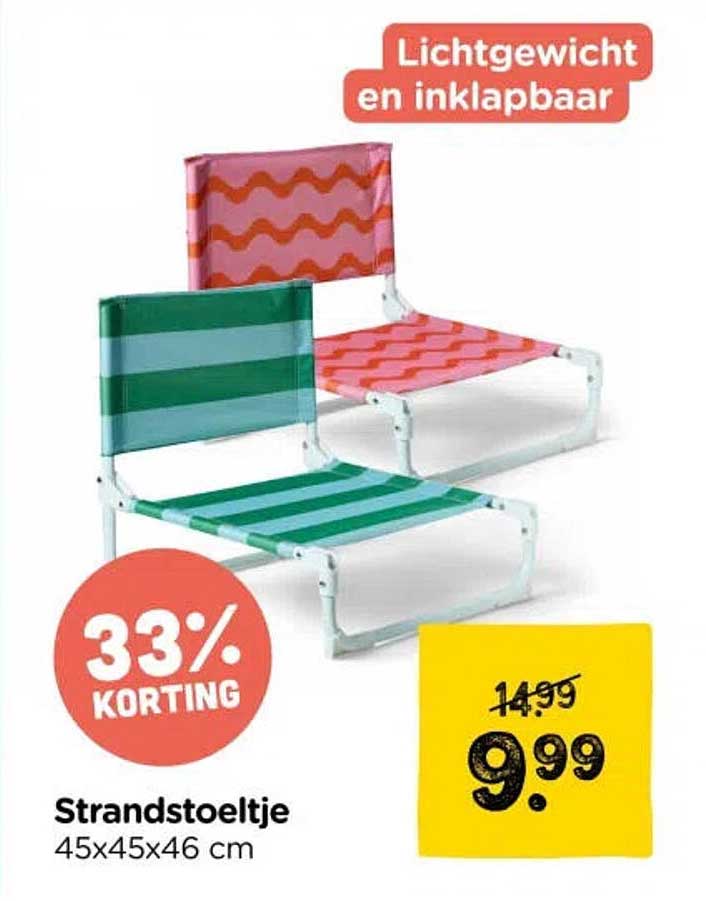 Strandstoeltje 45x45x46 cm 33% korting