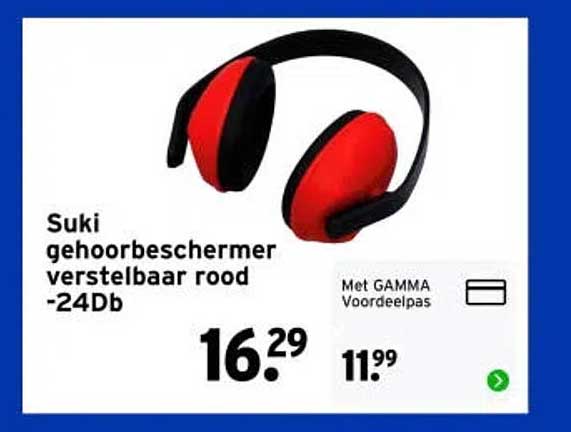 Suki gehoorbeschermmer verstelbaar rood -24Db