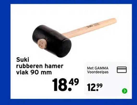 Suki rubberen hamer vlak 90 mm