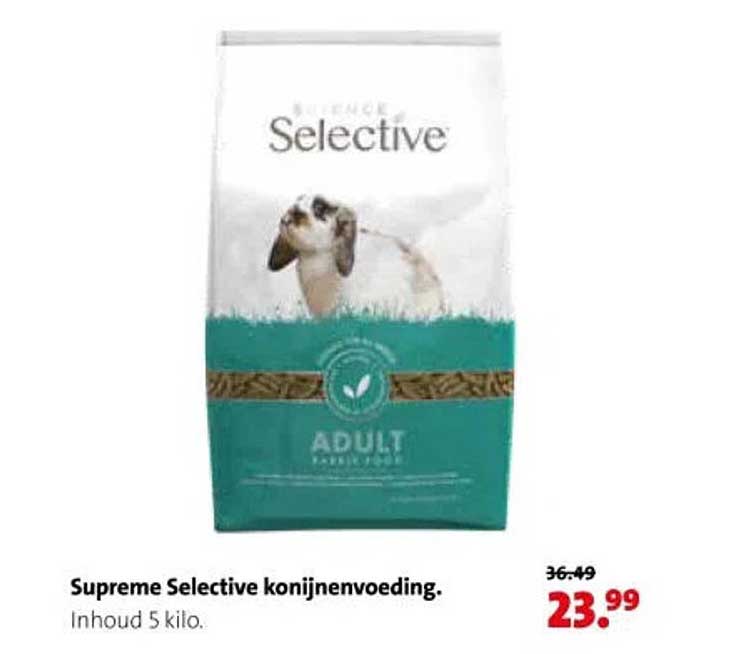 Supreme Selective konijnenvoeding.