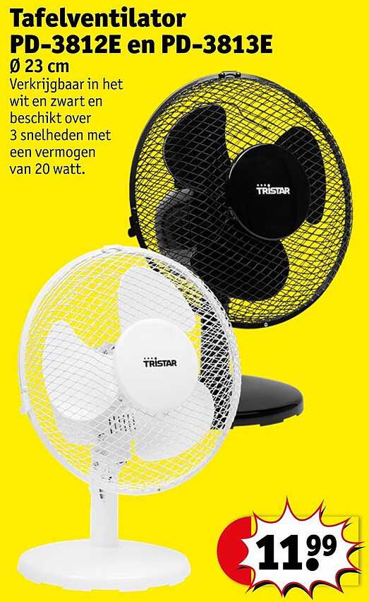 Tafelventilator PD-3812E en PD-3813E Ø 23 cm