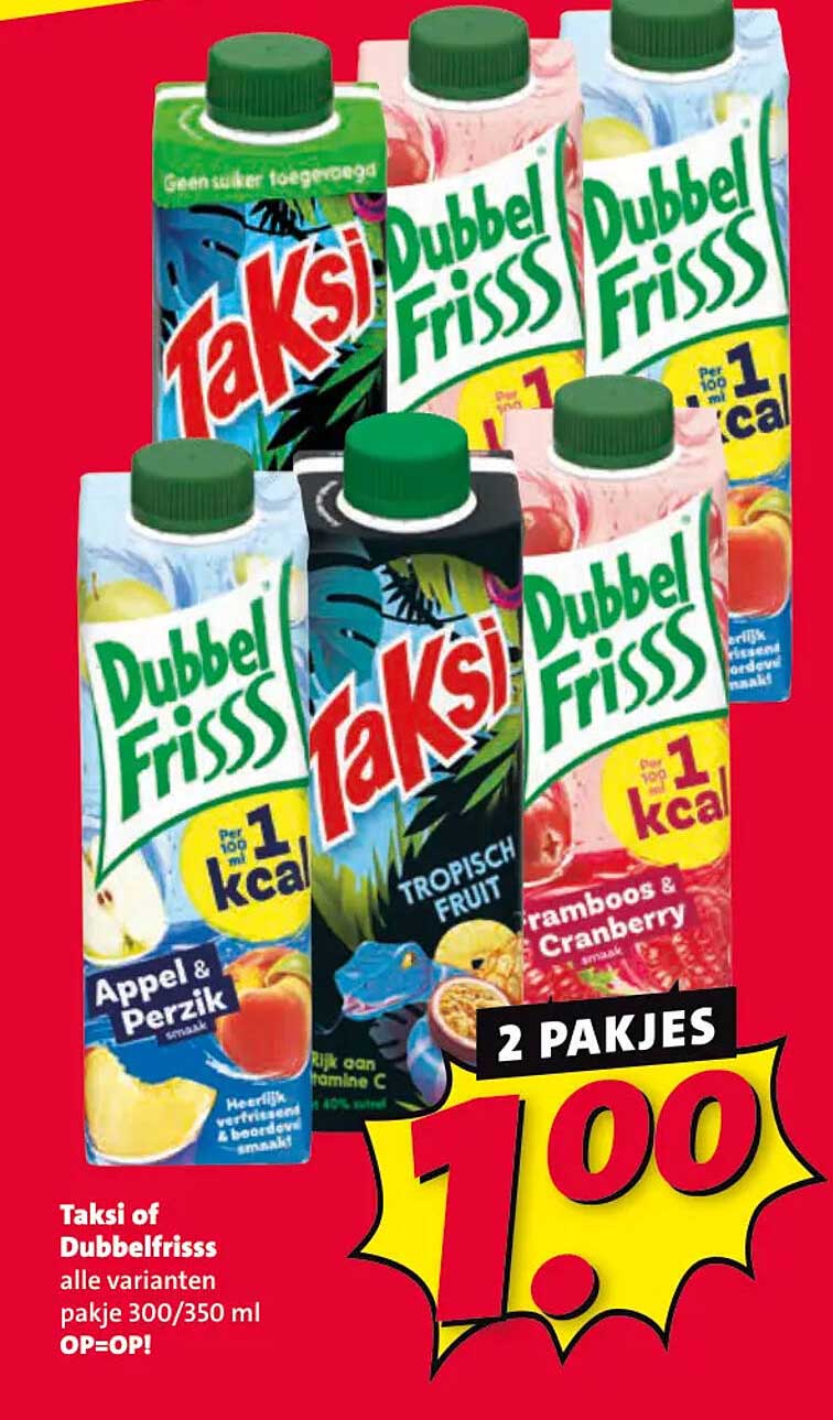 Taksi of Dubbelfrisss alle varianten pakje 300/350 ml 2 pakjes