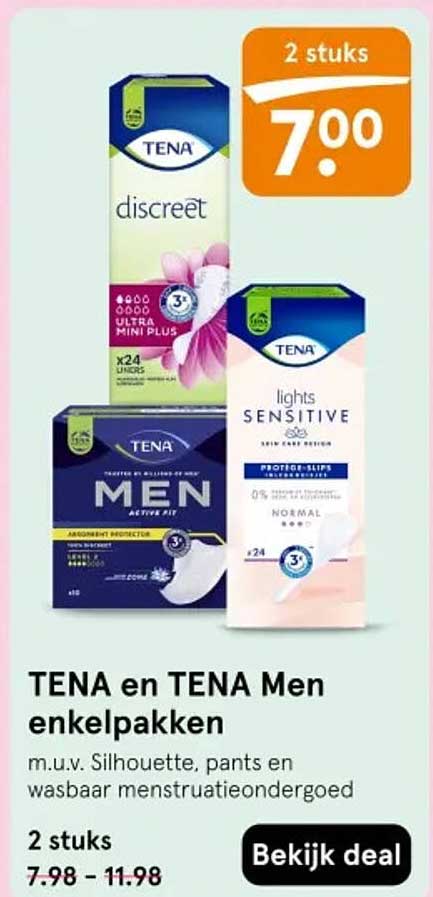 TENA en TENA Men enkelpakken