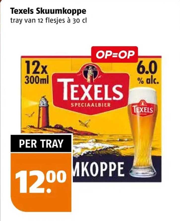 Texels Skuumkoppe tray van 12 flesjes à 30 cl OP=OP