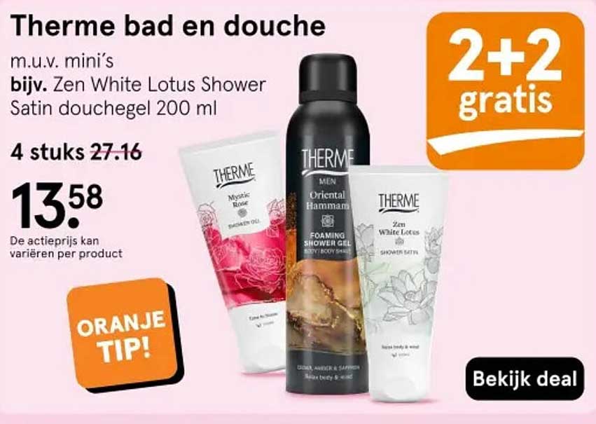 Therme bad en douche 2+2 gratis