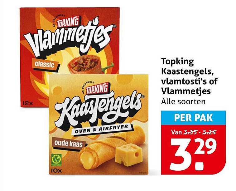 Topking Kaastengels, vlamtosti's of Vlammetjes