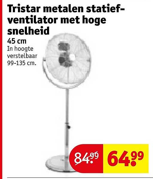 Tristar metalen statief-ventilator met hoge snelheid