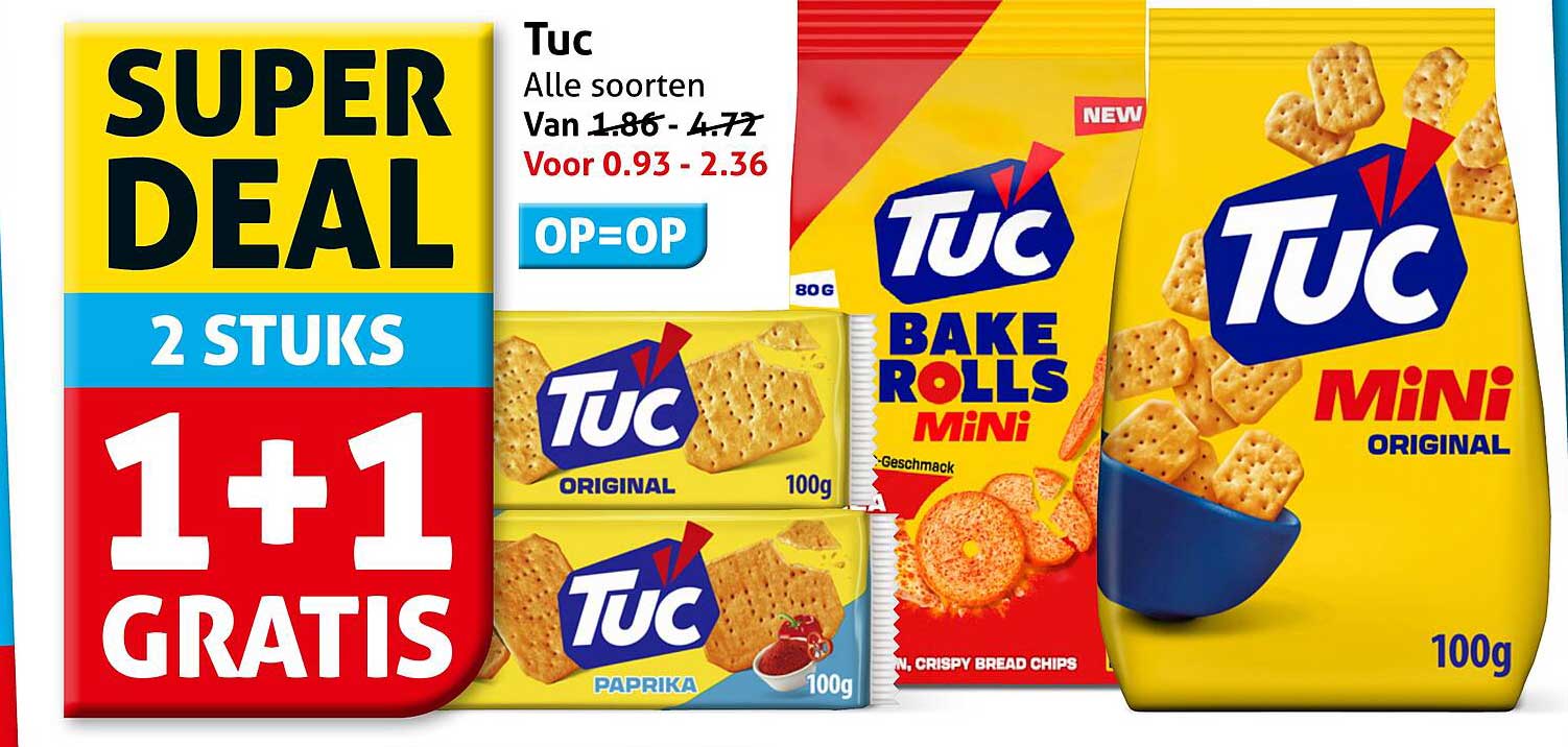 Tuc Alle soorten 1+1 gratis