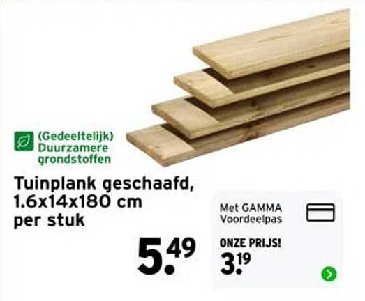 Tuinplank geschaafd, 1.6x14x180 cm per stuk