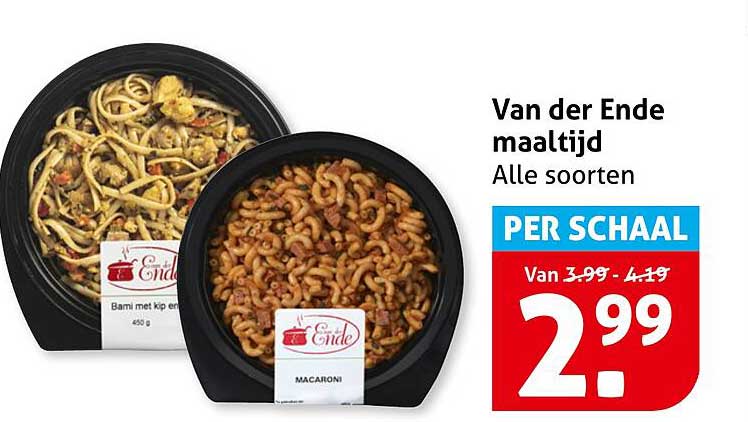 Van der Ende maaltijd Alle soorten PER SCHAAL