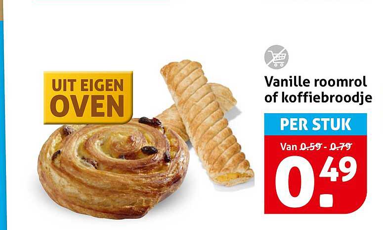 Vanille roomrol of koffiebroodje